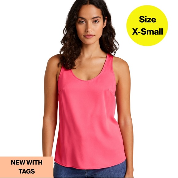 a new day Tops - 2/for $20 🪩 Hot Pink Satin Tank Top 💘 (Size X-Small) NEW w TAGS 🏷️